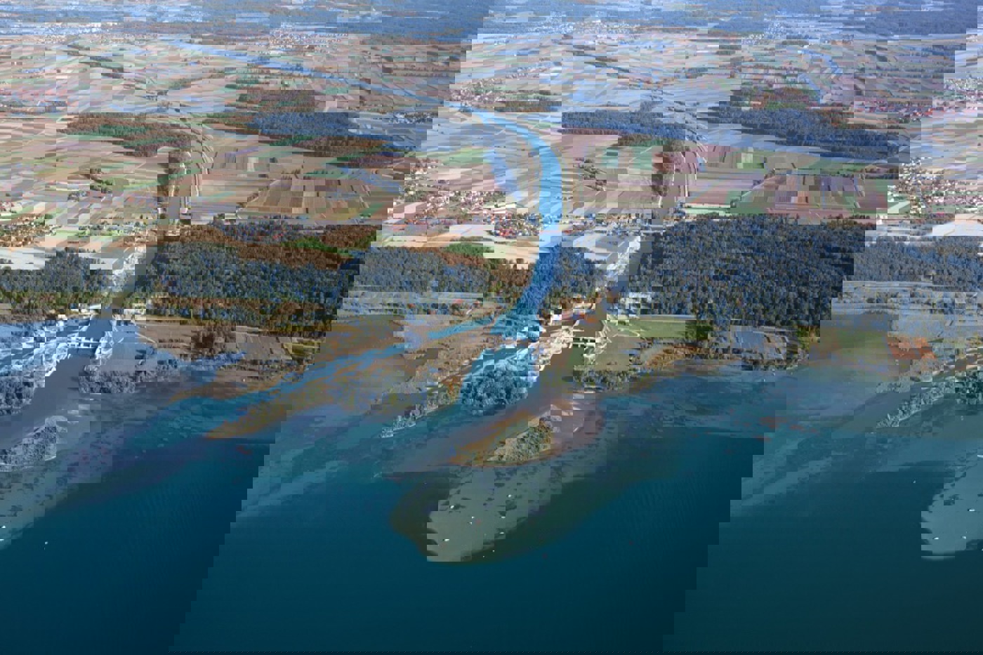 Luftaufnahme des Hagneckdeltas aus dem Jahr 2018. © Beat App