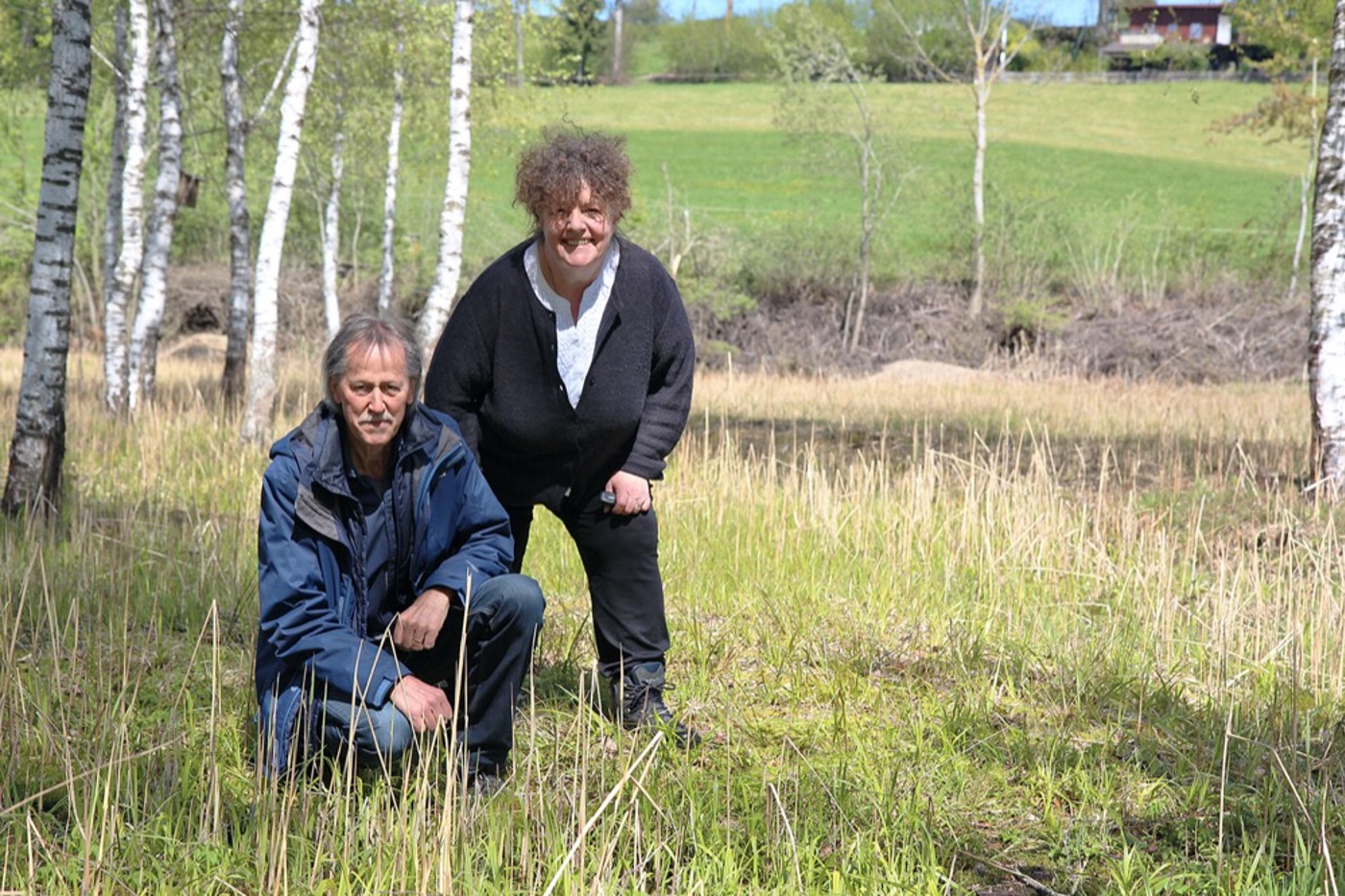 Vereinspräsidentin Giselle Knüsel-Buchs und Vorstandsmitglied Bruno Studer im Forewäldli, einer der Naturperlen in der Gemeinde Ruswil. © Daniela Pauli
